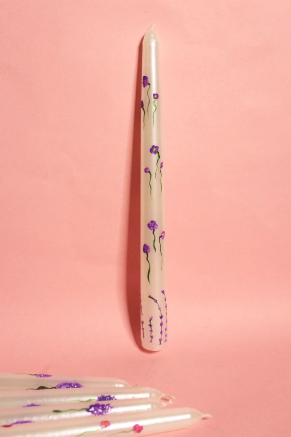 Sanat Sepet İşleri DESENLİ EL YAPIMI ÖZEL TASARIM PİNTEREST ŞAMDAN MUMU - 2