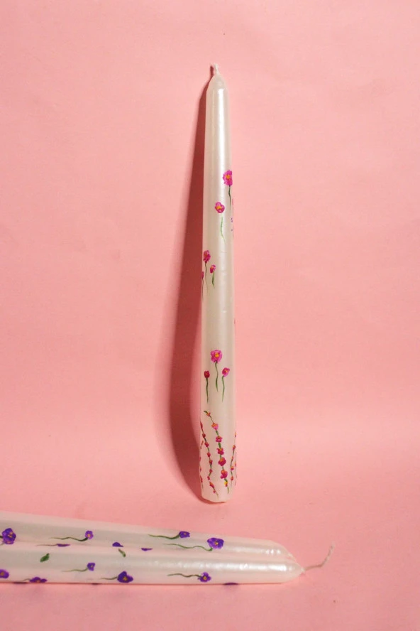 Sanat Sepet İşleri DESENLİ EL YAPIMI ÖZEL TASARIM PİNTEREST ŞAMDAN MUMU - 3