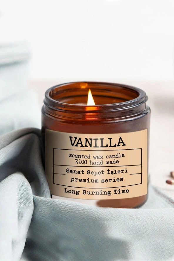 Sanat Sepet İşleri Premium Uzun Yanma Süreli, Kokulu Kahve & Amber Kavanoz - 2