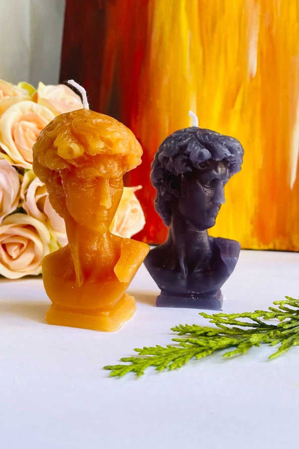 Sanat Sepet İşleri Premium Hardal David Kokulu Dekoratif Mum