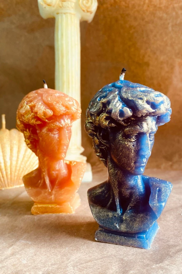 Sanat Sepet İşleri Premium Antik David Kokulu Dekoratif Mum Seti - 2'li
