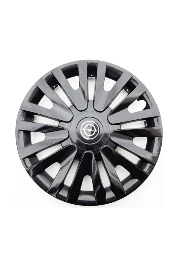 13'' Inç Opel Jant Kapağı 4 Adet Çelik Jant Görünümlü Parlak Siyah - Kırılmaz Esnek 3911syhopel