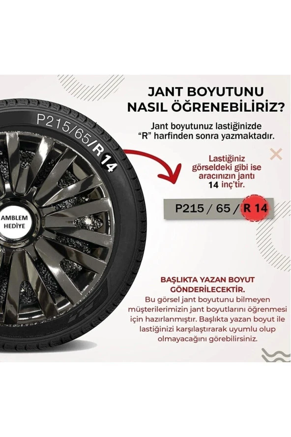 Toyota Uyumlu 14 Inc Jant Kapağı Siyah Kırılmaz 4911syhtoyota - 2
