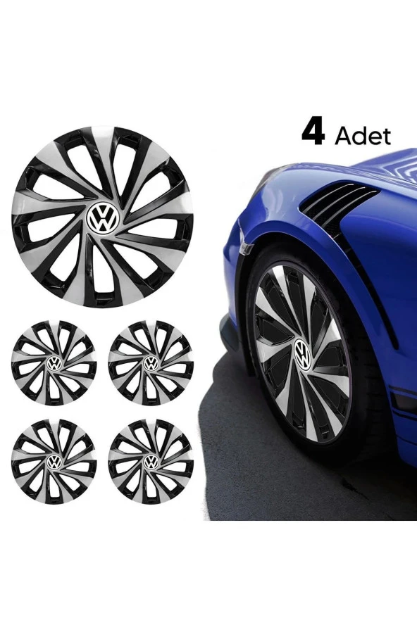 VOLKSWAGEN 15 INC JANT KAPAĞI RENKLİ KIRILMAZ 5810Çiftww - Resim 2