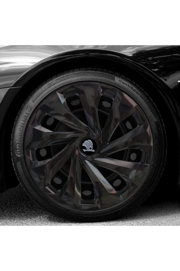 Skoda Fabia 15'' Inç Uyumlu Siyah Jant Kapağı 4 Adet 1 Takım 1002 Siyah 5810syhskoda - Resim 3