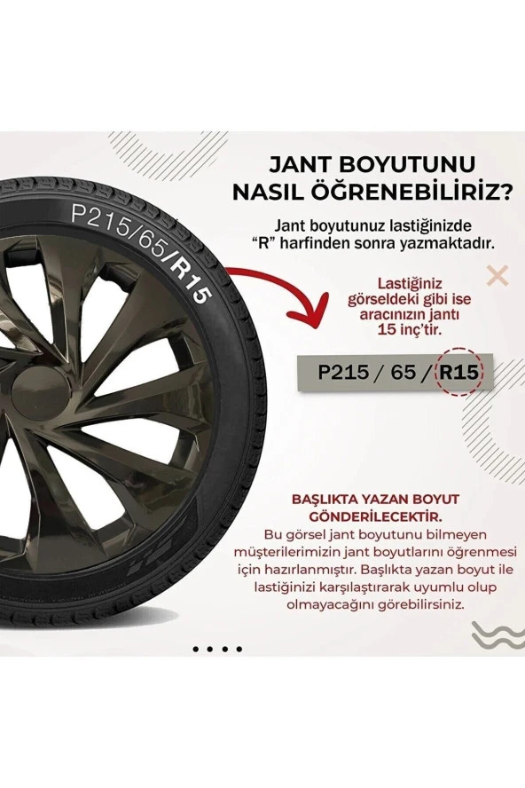 FORD UYUMLU 15 INC SİYAH JANT KAPAĞI KIRILMAZ 5810syhford - Resim 2