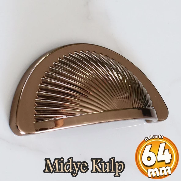 Yelken Midye Çanak 64 mm Düğme Bronz Mobilya Mutfak Dolabı Çekmece Dolap Kulpları Kulpu Kulb
