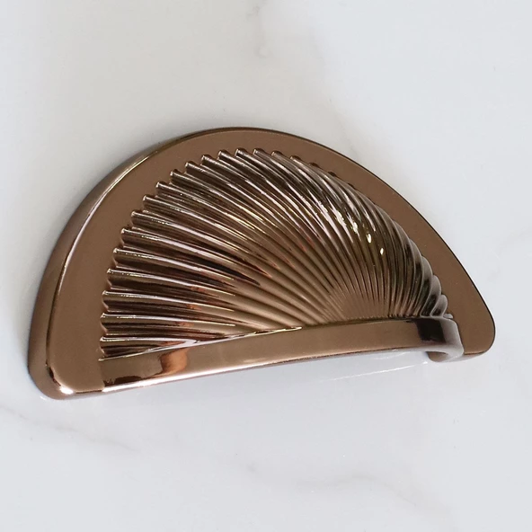 Yelken Midye Çanak 64 mm Düğme Bronz Mobilya Mutfak Dolabı Çekmece Dolap Kulpları Kulpu Kulb - 6