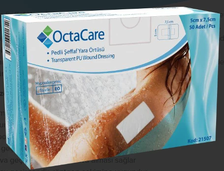 OctaCare Şeffaf Yara Örtüsü 5 cm x 7,5 cm 50 Adet - 1