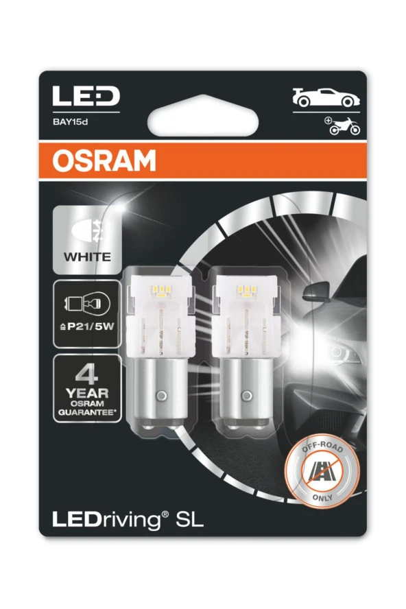 Çift Duy Beyaz 1016 Led Stop Ampulü LEDriving SL 7528DWP.02B (2'li Paket)