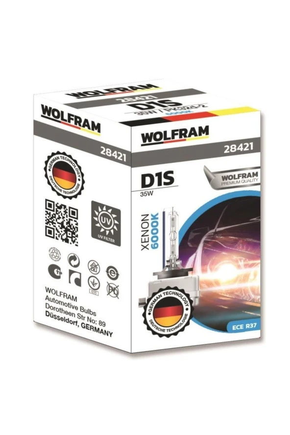 Wolfram D1s 6000k Xenon Far Ampulü Fazla Işık Made In Germany