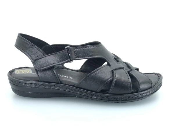 Ayakdaş %100 Hakiki Deri Tam Ortapedik Fus Pedli Taban Kadın Sandalet - Resim 5