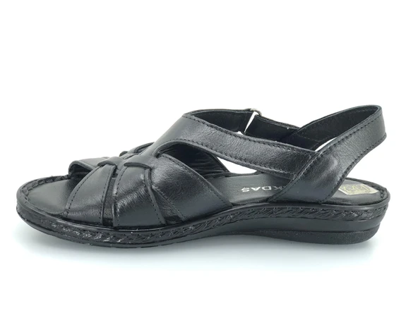 Ayakdaş %100 Hakiki Deri Tam Ortapedik Fus Pedli Taban Kadın Sandalet - Resim 7