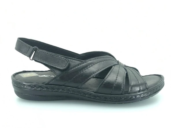 Ayakdaş %100 Hakiki Deri Tam Ortapedik Fus Pedli Taban Kadın Sandalet - 2