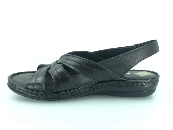 Ayakdaş %100 Hakiki Deri Tam Ortapedik Fus Pedli Taban Kadın Sandalet - 4