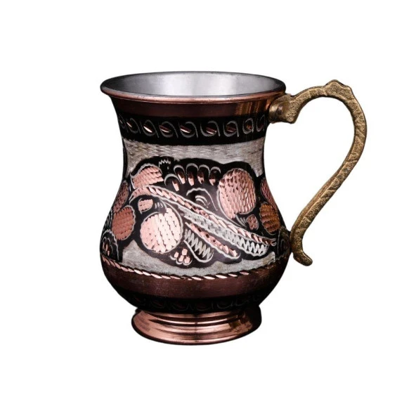 Erzincan El İşlemeli Bakır AYRAN BARDAK NO:2 MİNESİZ - 2