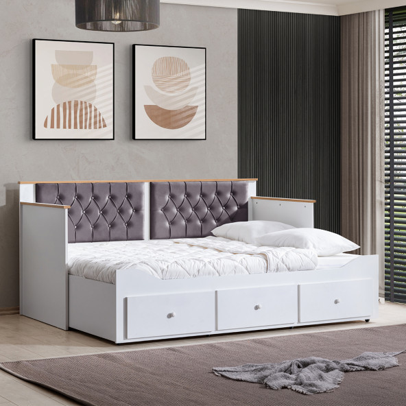Setay Alaçatı Divan Karyola Çekmeceli Açılır Çift Kişilik + Soft Yatak 80x200 - 2