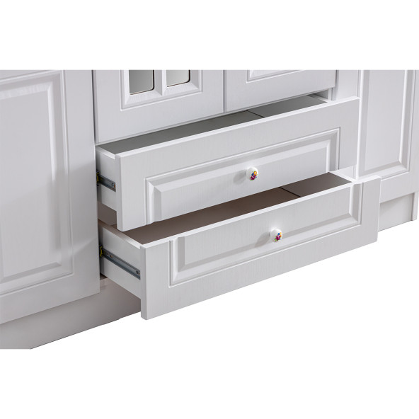 Setay Mobilya Country West 6 Kapaklı Mdf Beyaz Dolap - 2