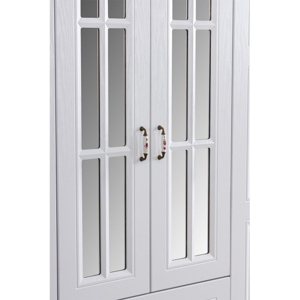 Setay Mobilya Country West 6 Kapaklı Mdf Beyaz Dolap - 4