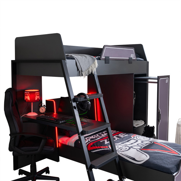 Setay Gamer Ranza Ledli Karyola Masa Çekmeceli Dolap Takımı - 3