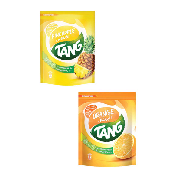 TANG PORTAKAL AROMALI TOZ İÇEÇEK MEYVE SUYU 375 GR +TANG ANANAS AROMALI TOZ İÇEÇEK MEYVE SUYU 375 GR