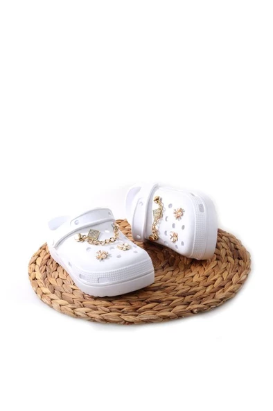 Papuçcity Apella E-800 Orto pedik Yüksek Taban Hastane Plaj Kadın Taşlı Eva Terlik - 6