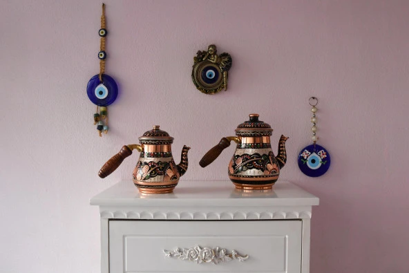 Erzincan El İşlemeli Bakır ÇAYDANLIK NO:0 MİNELİ - 2