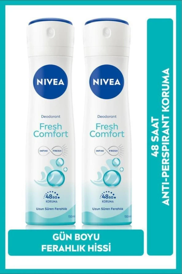 Nivea Kadın Fresh Comfort Sprey Deodorant  150 ml  2'Li