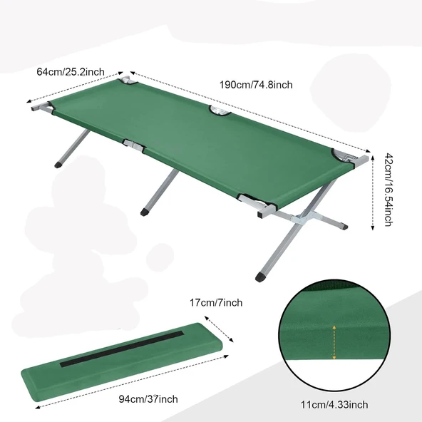 Katlanabilir Taşıma Çantalı Kampet Şezlong - Resim 2