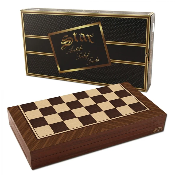 Antik Ceviz Mdf Kasalı Tavla + Oyun Kağıdı - 2