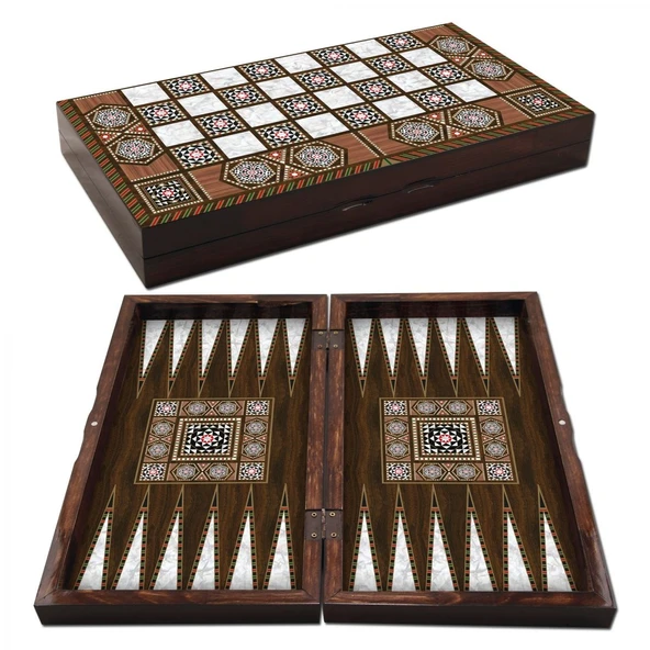 Masif Sedef Tavla Büyük Boy ürün görseli 1