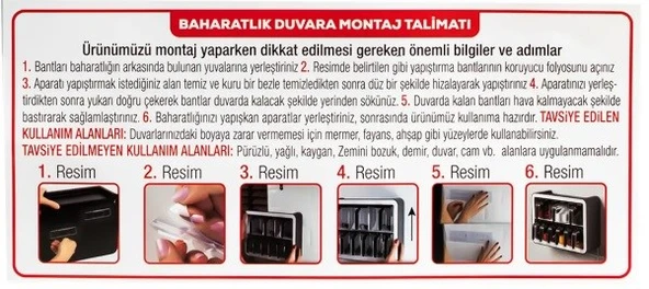 Standlı Baharatlık Takımı Kaşıklı Ve Kapaklı 9'lu Baharatlık Seti - 8