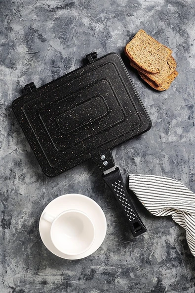 Ocak Üstü Tost Makinesi Iç Dış Granit Kamp Tost Makinesi - 4