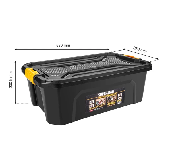 30 Lt Saklama Kutusu (2 Adet) - Asr-4036-2 Siyah - 3