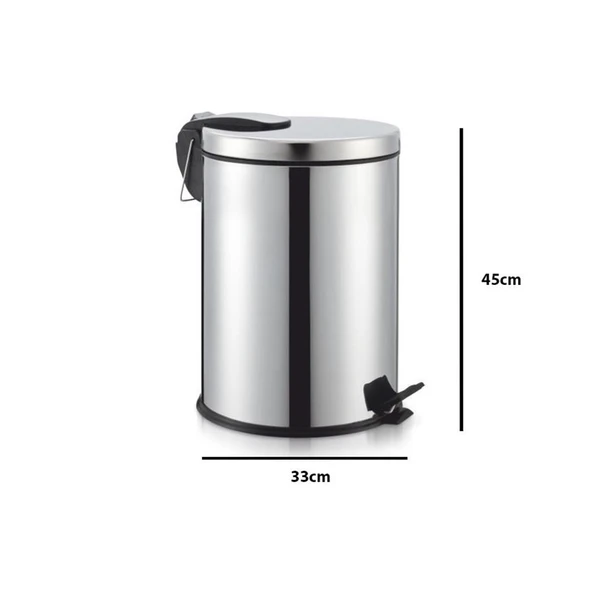 3700-330 Krom Pedallı Çöp Kovası 30 Lt - 3