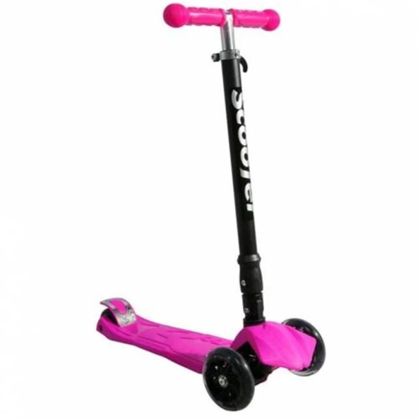 Işıklı Tekerlekli Scooter Pembe