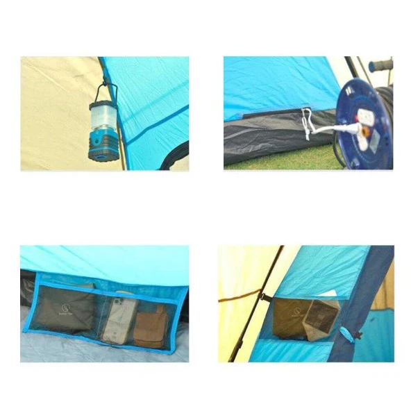 BreezeTime GoGoNature D6 Otomatik Çadır-BEJ MAVİ - Resim 4