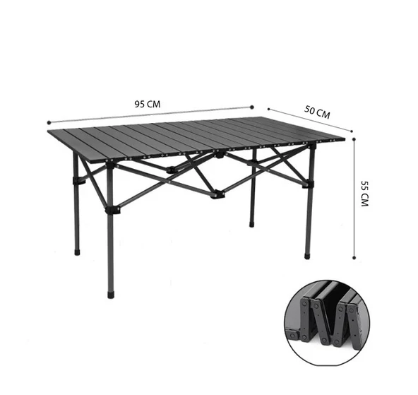 Katlanır Kamp Masası Portatif Outdoor Bahçe Piknik Masası 95x50 Cm - 2