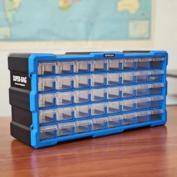 Çekmece Seti 40'lı Büyük Boy Hobby Organizer Seti Monoblok Çekmece Vida Dübel Kutusu Takı Kutusu