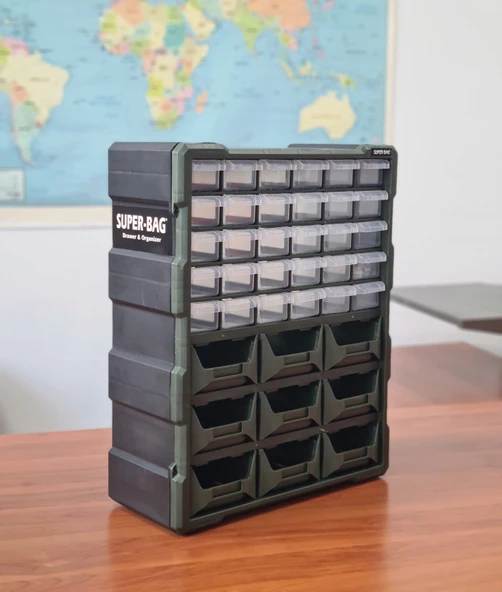 Monoblok Avadanlık Ve Çekmece 39 Gözlü Seti Hobby Organizer Düzenleyici 30 Çekmece 9 Avadanlık Mavi