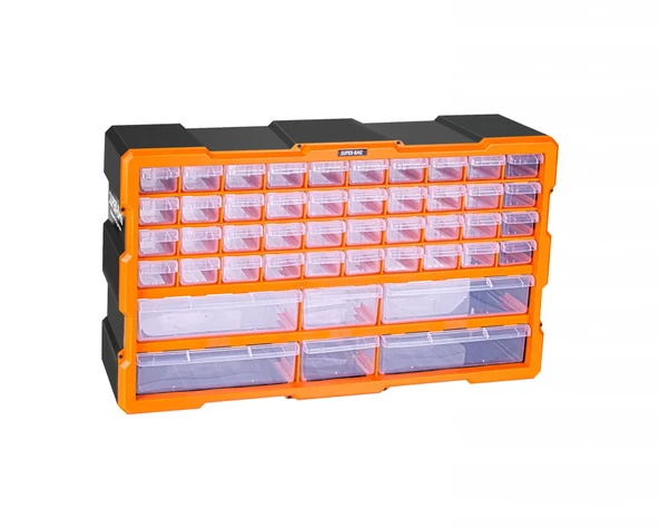 Süper Bag Super-bag Monoblok Yatay 46 Çekmeceli Organizer Vida Dübel Boncuk Hobi Kutusu Tamir Kutusu - 3