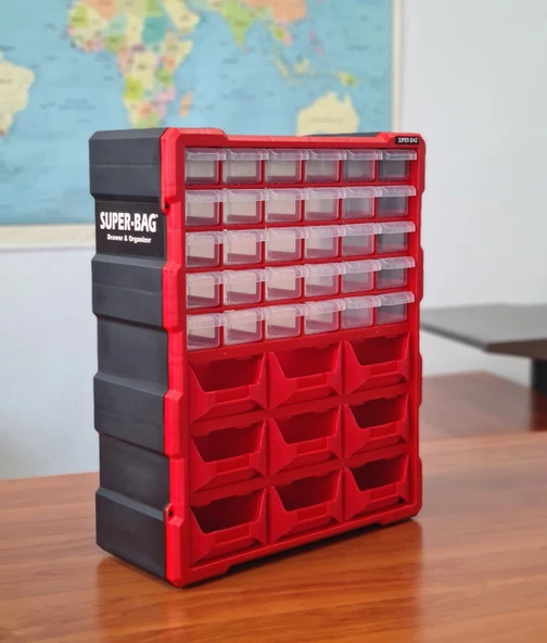 Monoblok Avadanlık Ve Çekmece 39 Gözlü Seti Hobby Organizer Düzenleyici 30 Çekmece 9 Avadanlık Mavi - 3
