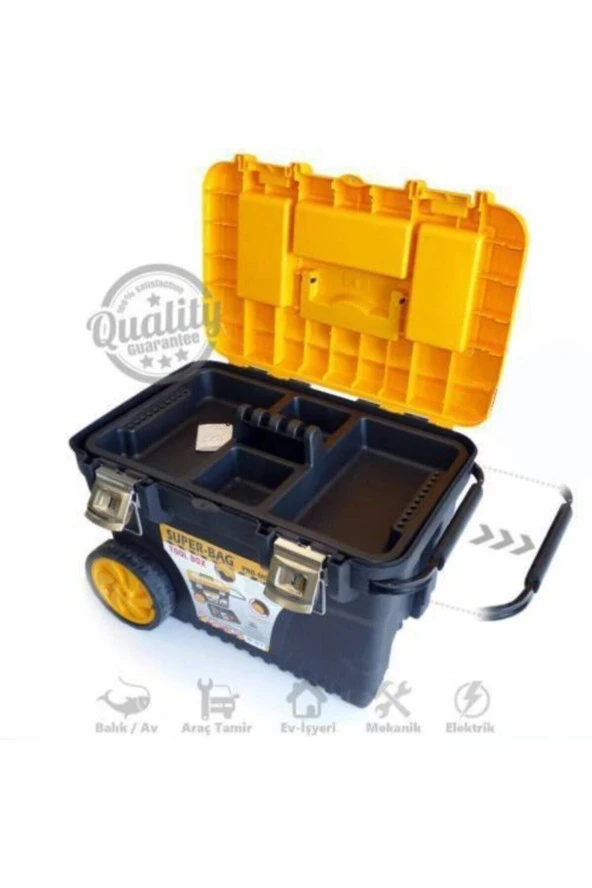Super-bag Pro Mobil Metal Kilitli Büyük Tekerlekli Takım Çantası Alet Çantası - 3