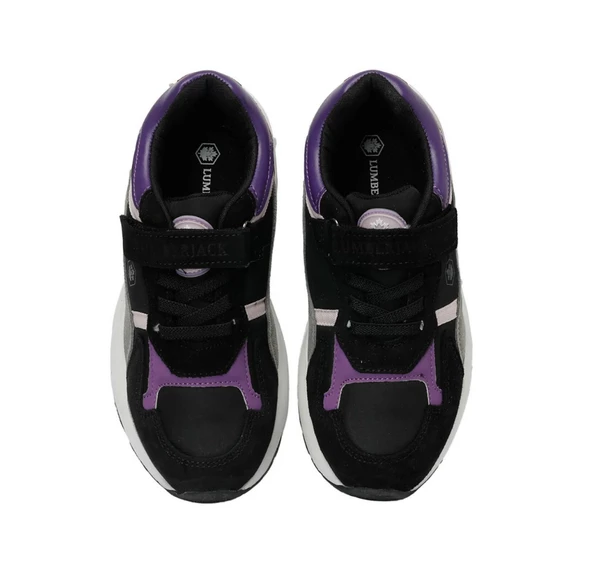 LUMBERJACK YULANS SİYAH MOR CIRTLI ÇOCUK SNEAKER - Resim 3
