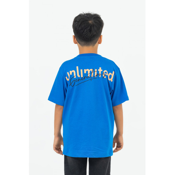 Erkek Çocuk Saks Mavi Cep Detaylı Tshirt - 2