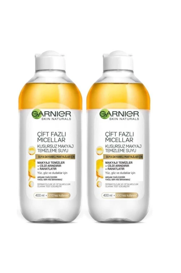 Garnier Çift Fazlı Micellar Makyaj Temizleme Suyu 400ml 2li