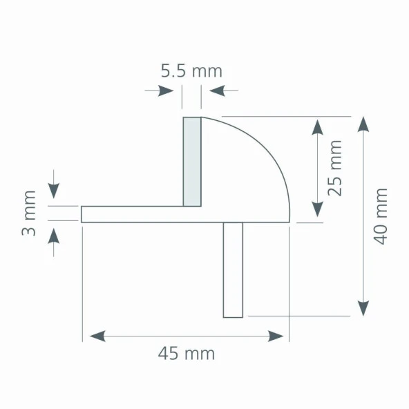 Canex Yer Kapı Tamponu Yarım Ay (Zamak-Paslanmaz) - 2
