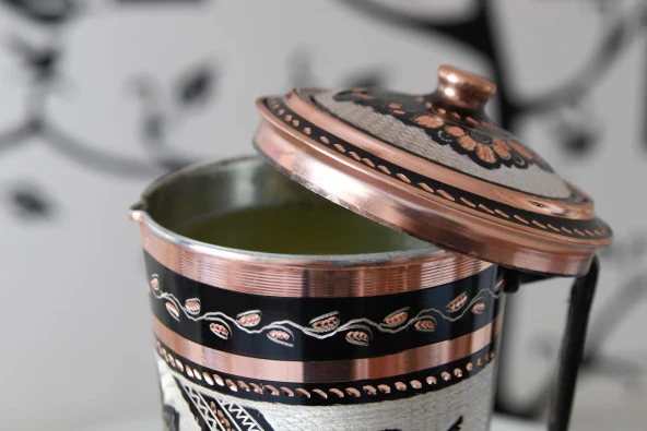 Erzincan El İşlemeli Bakır KONİK KAPAKLI SÜRAHİ MİNESİZ - 4