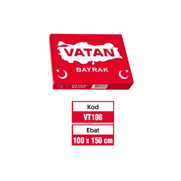 Vatan Bez Bayrak Türk %100 Polyester 100x150