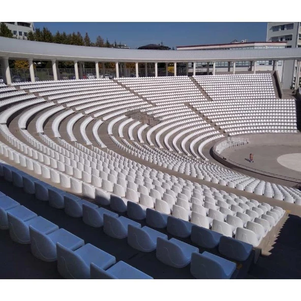 Stadyum Koltuğu Arkalıklı, Tribün Koltuğu Plastik Beyaz - 5
